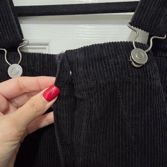 Celebrity Pink Black Corduroy Overall Jumper Mini Dress Size Medium - Picture 6 of 11